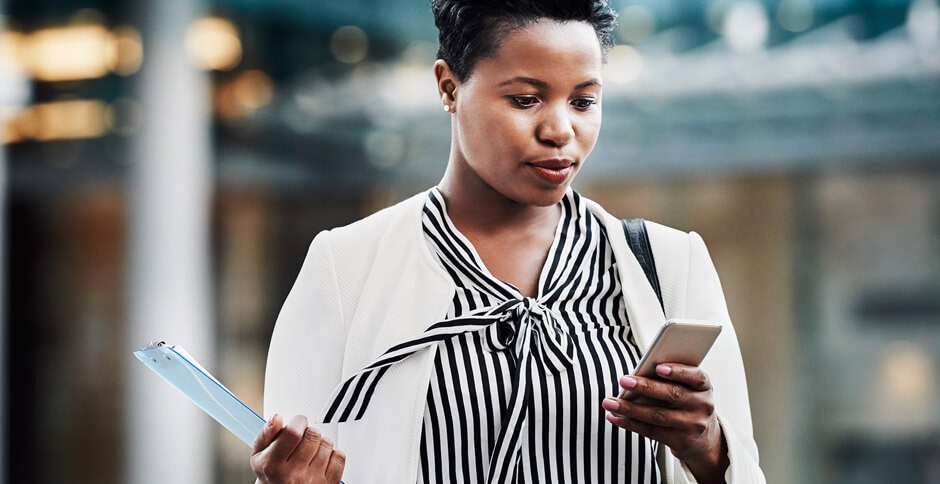 woman on her phone